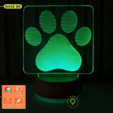 Luminária LED 3D Patinha Pet