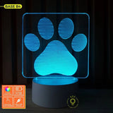 Luminária LED 3D Patinha Pet